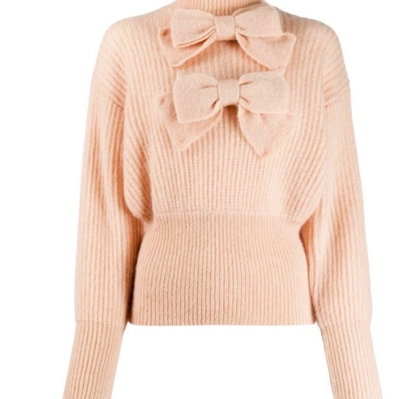 Zimmermann Pink Peach Bow Sweater - Picture 2 of 8